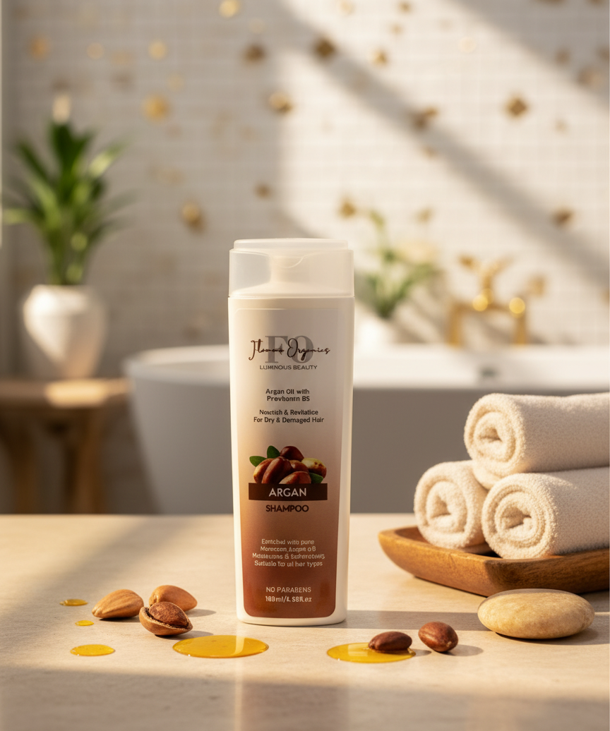 Argan Shampoo in luxurious setting