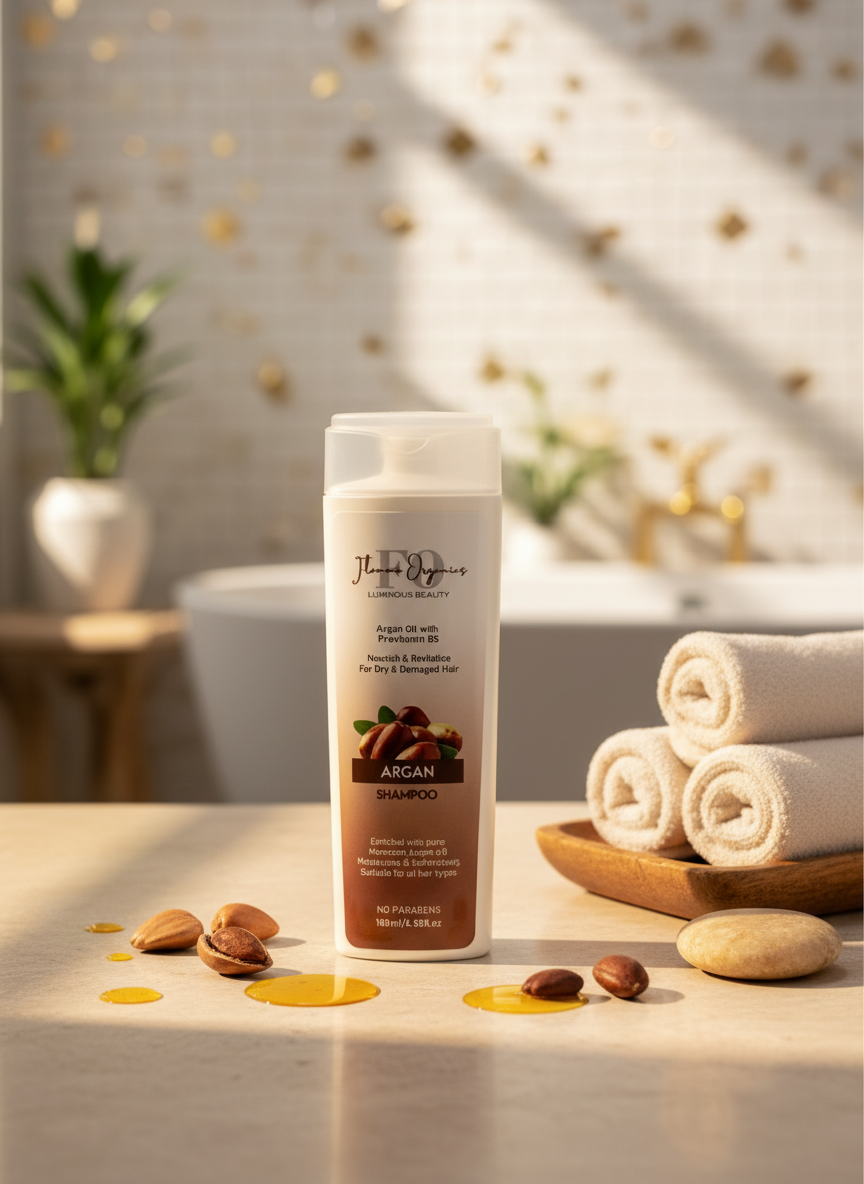 Argan Shampoo in luxurious setting
