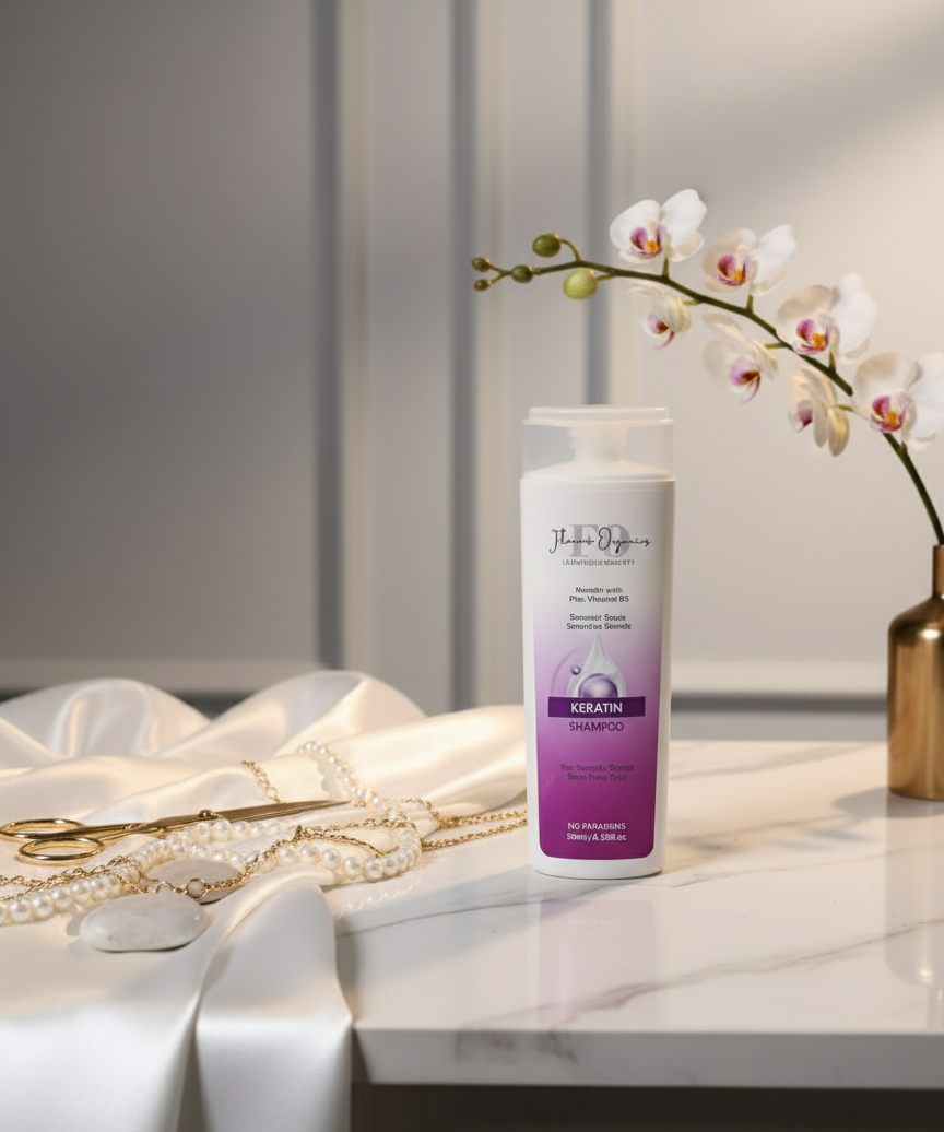 Keratin Shampoo in luxurious setting