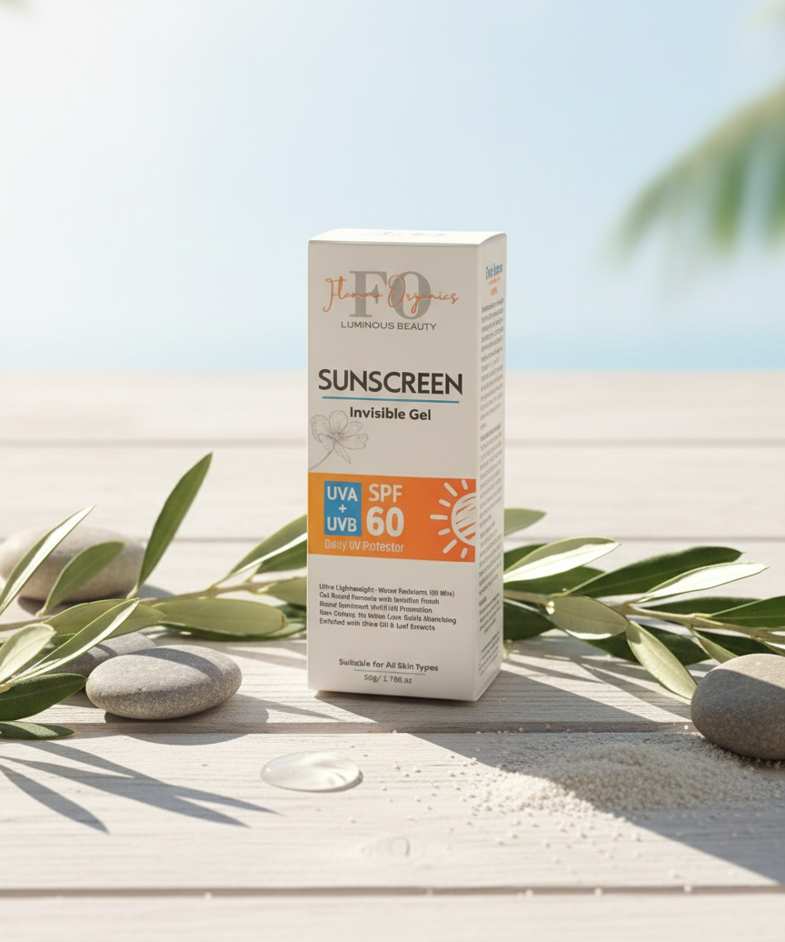 SPF 60 Invisible Gel Sunscreen in sunny setting