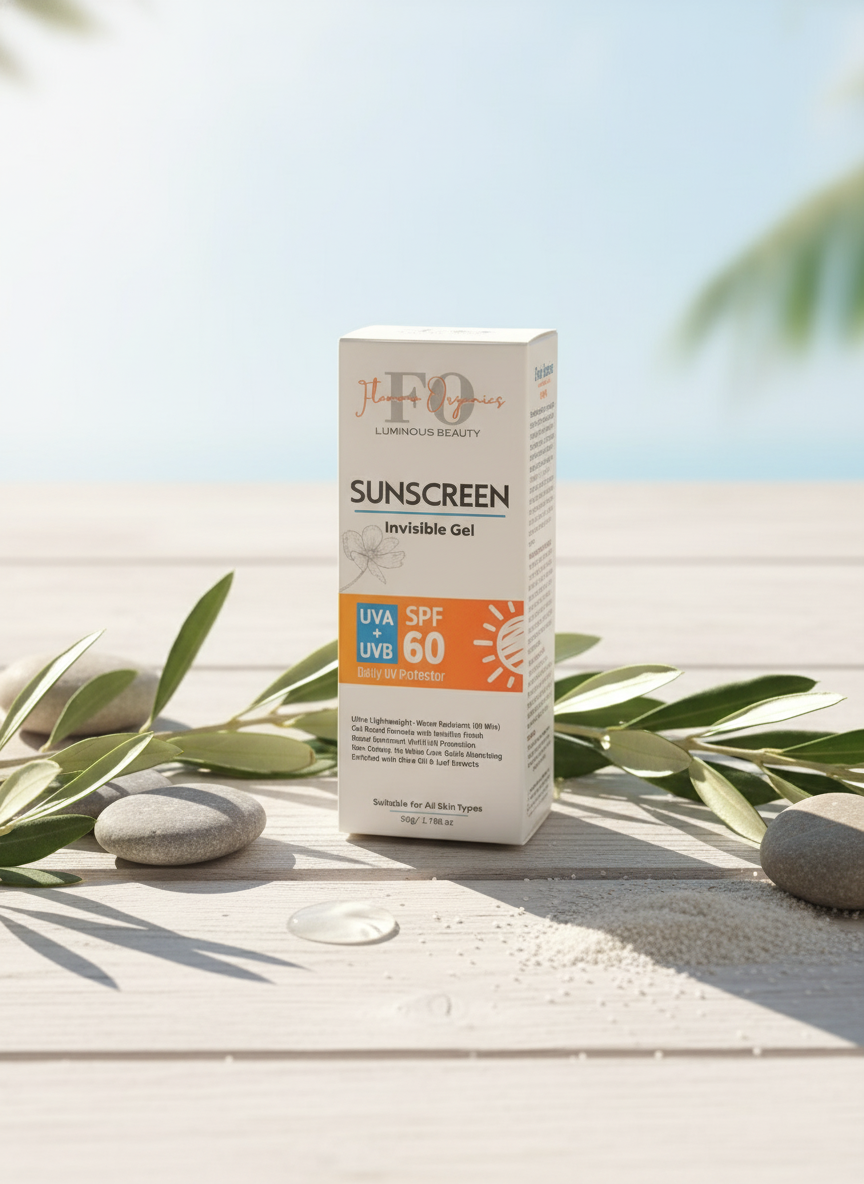 SPF 60 Invisible Gel Sunscreen in sunny setting