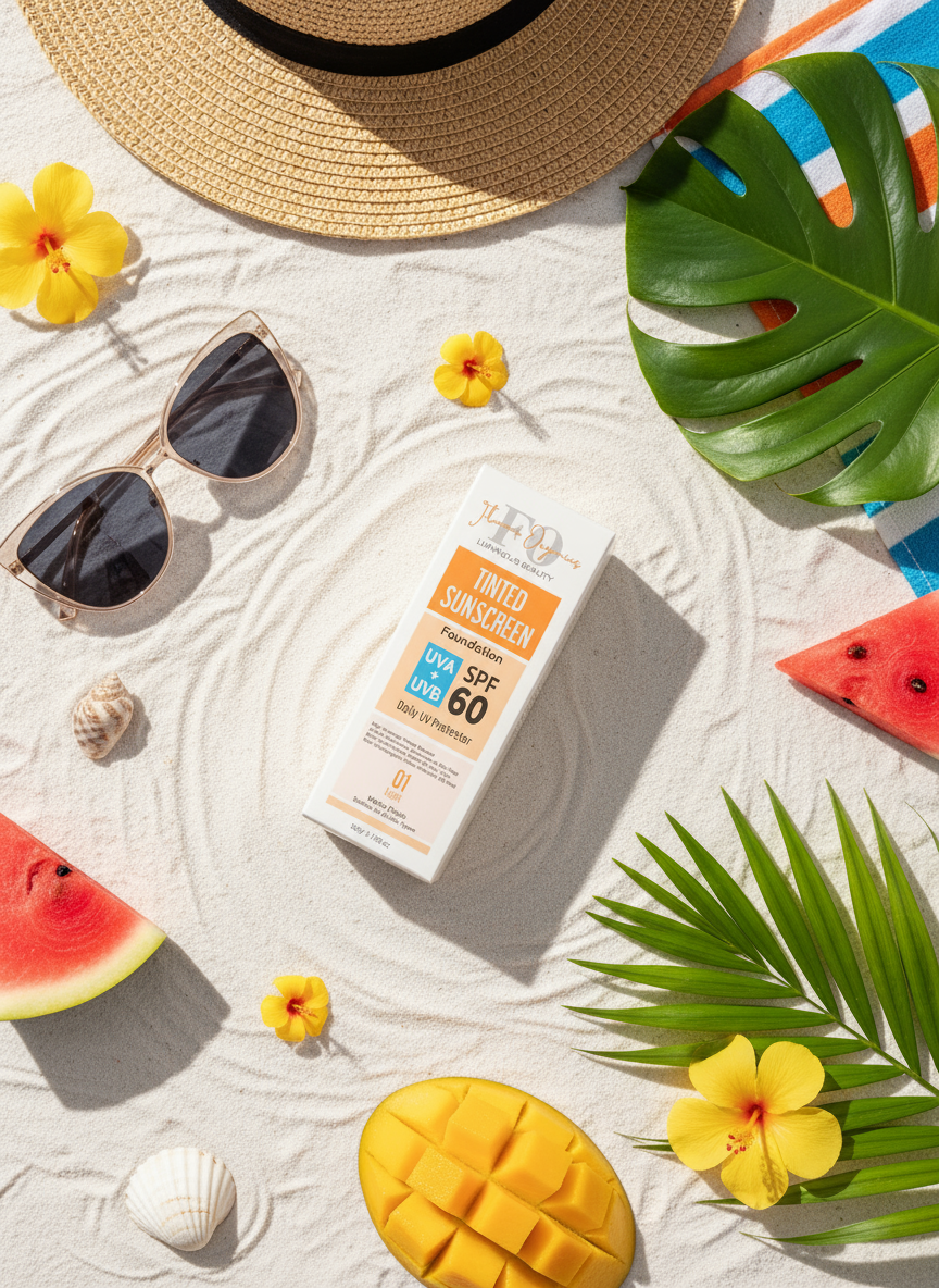SPF 60 Tinted Sunscreen Foundation in fresh new setting