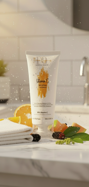 Vitamin C Brightening Face Wash with transparent cap on bottom