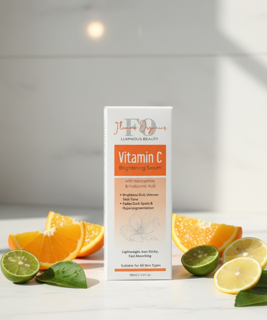 Vitamin C Brightening Serum outer carton in elegant setting